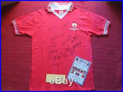 Manchester United 12 Legends Signed 1977 Silver Jubilee Shirt- Large-photo Proof