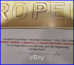 Manchester United 12 autographs Signed European Cup 1968 COA Best Law Charlton