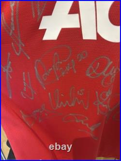 Manchester United 13/14 Home Signed by Squad Shirt with COA