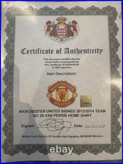 Manchester United 13/14 Home Signed by Squad Shirt with COA