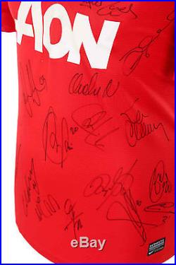 Manchester United 13/14 Squad Signed (x23) Shirt Autograph Rooney Giggs Club COA