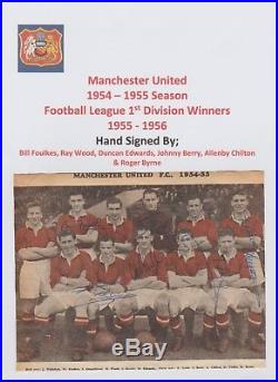 Manchester United 1954-1955 Very Rare Hand Signed Team 6 X Sigs Duncan Edwards