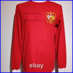 Manchester United 1963 Retro Home Shirt Signed By Denis Law Guarantee