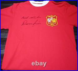 Manchester United 1963 Retro Home Shirt Signed By Denis Law Guarantee