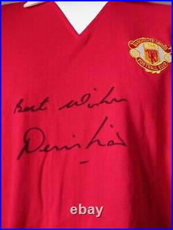 Manchester United 1970'S Retro Shirt Signed Denis Law Guarantee