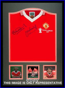 Manchester United 1977 FA Cup Final shirt signed by scorers Pearson & Greenhoff