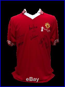Manchester United 1977 Fa Cup Final Football Shirt Signed By 6 Proof & Coa