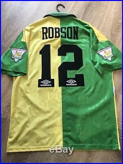 Manchester United 1992/94 Away Shirt Adults(l) 12 Robson (signed By Robson)
