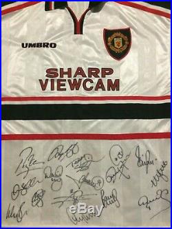 Manchester United 1998 1999 Signed Treble Shirt With Guarantee Beckham Keane