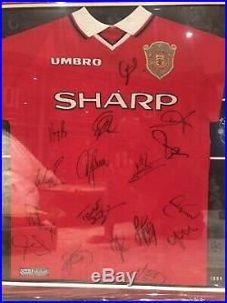 Manchester United 1999 2000 Signed Treble Winners Shirt Framed COA