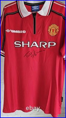 Manchester United 1999 Home Prem Shirt Hand Signed By Teddy Sheringham