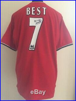 Manchester United 2001 Number 7 Shirt Signed By George Best With Guarantee