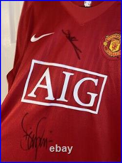 Manchester United 2007/08 Genuine Shirt Signed By Park And Irwin Man Utd U