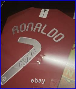Manchester United 2007/08 Shirt Signed by Ronaldo 3D Frame