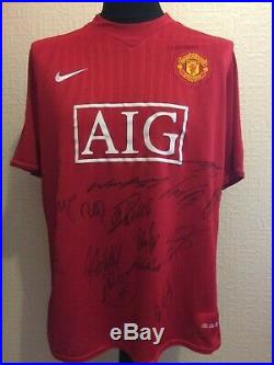 Manchester United 2007 2008 Signed Shirt With Guarantee Rooney Giggs Scholes