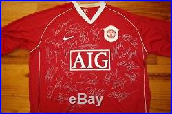 Manchester United 2007 Premier League Champions Home Shirt Signed By 24 Players