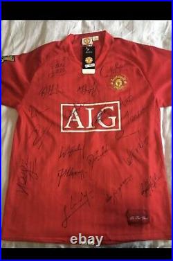 Manchester United 2008-2009 Squad Signed Shirt Inc. Ronaldo, Alex Ferguson, etc