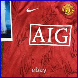 Manchester United 2008 Champions League Winners Squad Signed Shirt with club COA