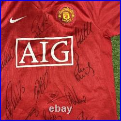 Manchester United 2008 Champions League Winners Squad Signed Shirt with club COA