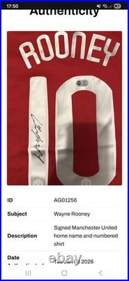 Manchester United 2008 Home Shirt Signed By Legend WAYNE ROONEY ACG certified
