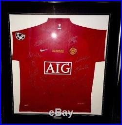 Manchester United 2008 UEFA Champions League Framed Shirt Signed by Squad