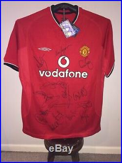 Manchester United 200/2002 Signed Shirt Beckham Giggs Scholes Neville Keane X 15