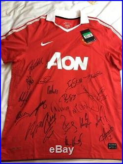 Manchester United 2010/11 Squad Signed Shirt. Club COA