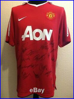 Manchester United 2010 2011 Signed Shirt With Guarantee Rooney Giggs Scholes