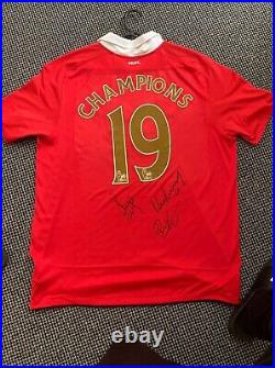 Manchester United 2011/12 Top, Signed By Scholes, Giggs And Rooney