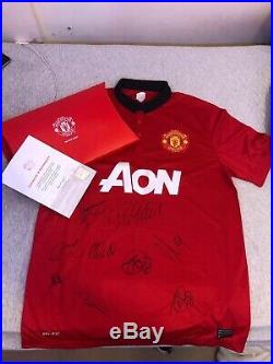 Manchester United 2013/14 Squad Signed Shirt