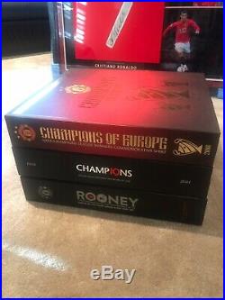 Manchester United 3 Boxsets Signed Rooney Champions 08, 19 Shirt Limited Edition