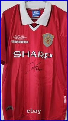 Manchester United 99 UEFA Shirt Hand Signed By Dwight Yorke Manchester United 99 UEFA Shirt Hand Signed By Dwight Yorke