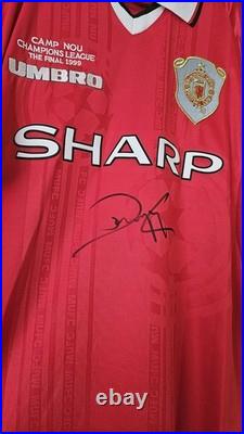 Manchester United 99 UEFA Shirt Hand Signed By Dwight Yorke Manchester United 99 UEFA Shirt Hand Signed By Dwight Yorke