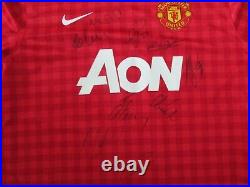 Manchester United AON Multi Hand Signed by 9 Players Football Shirt XL Manchester United AON Multi Hand Signed by 9 Players Football Shirt XL