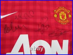 Manchester United AON Multi Hand Signed by 9 Players Football Shirt XL Manchester United AON Multi Hand Signed by 9 Players Football Shirt XL