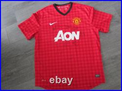 Manchester United AON Multi Hand Signed by 9 Players Football Shirt XL Manchester United AON Multi Hand Signed by 9 Players Football Shirt XL