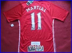 Manchester United Anthony Martial Signed Home 2016/17 Shirt Jersey Photo Proof
