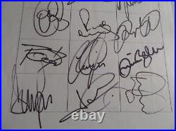 Manchester United Autographed A4 Team Sheet, By Beckham, O G S, Scholes, Neville
