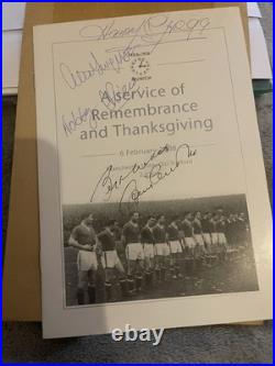 Manchester United Busby Babes Memorial Program Signed By Sir Alex, Sir Bobby. Etc Manchester United Busby Babes Memorial Program Signed By Sir Alex, Sir Bobby. Etc