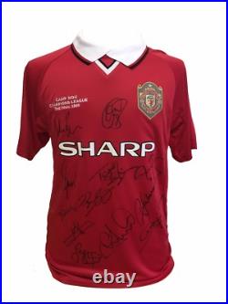 Manchester United Champions League 1999 Football Shirt Signed By 12 Coa Proof Manchester United Champions League 1999 Football Shirt Signed By 12 Coa Proof