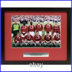 Manchester United Champions League Squad Picture Signed By Giggs, Neville & Butt