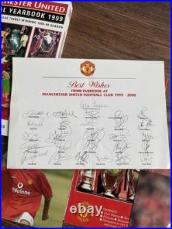 Manchester United Collection Signed Autobiography, Signed Postcard 1999-2000 Manchester United Collection Signed Autobiography, Signed Postcard 1999-2000