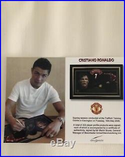 Manchester United Cristiano Ronaldo Signed Montage With Club COA