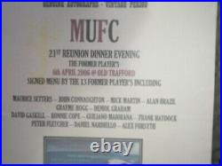 Manchester United Dinner Menu 2006 Signed By 13 Former Players Coa Rare Genuine Manchester United Dinner Menu 2006 Signed By 13 Former Players Coa Rare Genuine