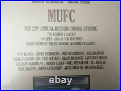 Manchester United Dinner Menu 2008 Signed By 16 Former Players Coa Rare Genuine Manchester United Dinner Menu 2008 Signed By 16 Former Players Coa Rare Genuine