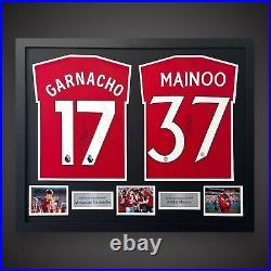 Manchester United FA Cup Final framed shirts Signed Garnacho & Mainoo £599