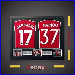 Manchester United FA Cup Final framed shirts Signed Garnacho & Mainoo £599