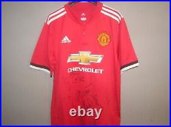 Manchester United FC 2017/18 Season Squad Signed Shirt de Gea Mata Shaw Lukaku