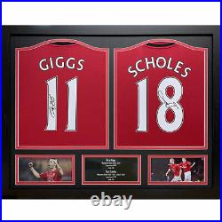 Manchester United FC Giggs & Scholes Signed Shirts (Dual Framed) Official Mer
