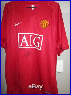 Manchester United Fletcher 2007-2009 Signed Home Football Shirt MUFC COA /she